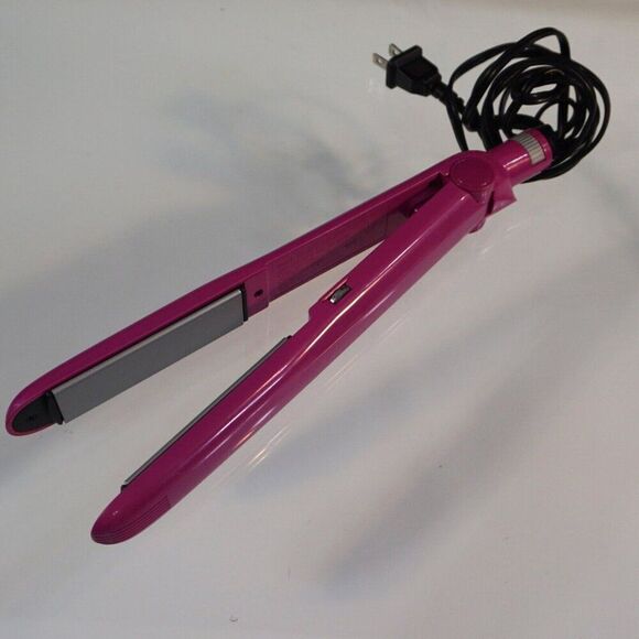 Conair Ceramic Flat Iron Instant Heat Plus Ultra Smooth 1 inch Tourmaline Pink - Picture 1 of 8